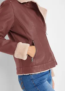 Bunda z umělé kůže, s podšívkou, bonprix