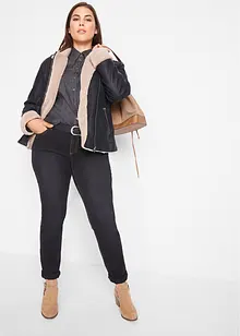 Bunda z umělé kůže, s podšívkou, bonprix