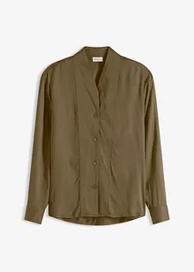 Košilová halenka ze splývavého saténu, bonprix