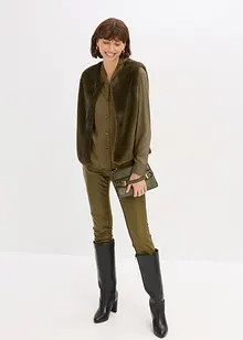 Košilová halenka ze splývavého saténu, bonprix