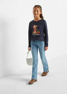 Dívčí triko s dlouhým rukávem z organické bavlny (2 ks v balení), bonprix