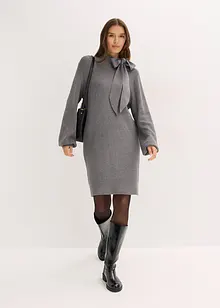 Pletené šaty s mašlí, z měkké viskózové směsi, bonprix