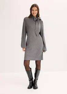 Pletené šaty s mašlí, z měkké viskózové směsi, bonprix