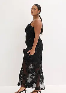 Maxi šaty s květinovou výšivkou, bonprix