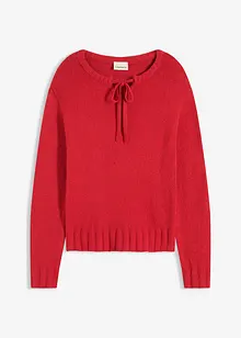 Svetr ze silnější pleteniny, s vázačkou, bonprix