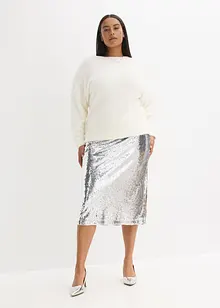 Midi sukně s pajetkami, bonprix