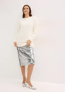 Dlouhý svetr z měkké péřové příze, bonprix