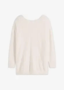 Dlouhý svetr z měkké péřové příze, bonprix