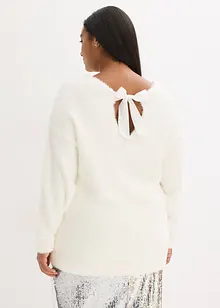 Dlouhý svetr z měkké péřové příze, bonprix