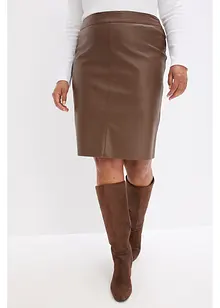 Trendová pouzdrová sukně z umělé kůže, bonprix