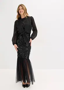 Bolerko z jemného tylu, s ozdobnou vázačkou, bonprix