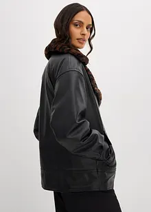 Bunda z umělé kůže s umělou kožešinou s leopardím vzorem, bonprix