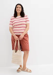 Bermudy z materiálu papertouch z bavlněné směsi, bonprix