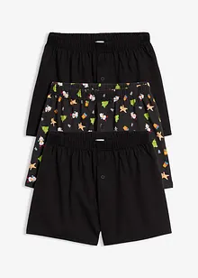 Volné boxerky z čisté bavlny (3 ks v balení), bonprix