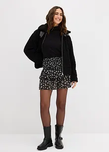 Volánová sukně ze strukturovaného materiálu se zmačkanou úpravou, bonprix