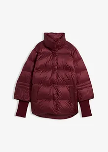 Péřová bunda s recyklovaným prachovým peřím a pletenými rukávy, bonprix