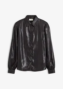 Košilová halenka z lesklého saténu, bonprix