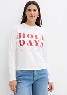 Tričko s dlouhým rukávem, ze směsi s organickou bavlnou, bonprix