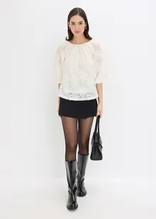 Halenka bez zapínání, se strukturovaným květinovým vzorem, bonprix