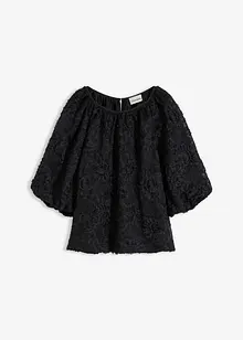 Halenka bez zapínání, se strukturovaným květinovým vzorem, bonprix