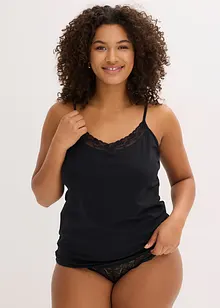 Spodní košilka s organickou bavlnou a krajkou (2 ks v balení), bonprix