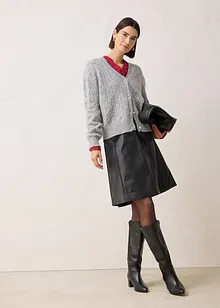 Ažurový pletený kabátek s vlnou, bonprix