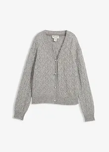 Ažurový pletený kabátek s vlnou, bonprix