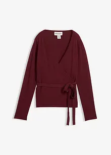 Pletený zavinovací kabátek s vlnou merino, bonprix