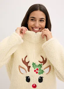 Domácí souprava z medvídkového flísu, s flísovými kalhotami, bonprix