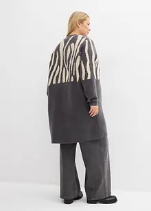 Pletený kabát se zebřím potiskem, bonprix