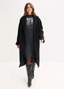 Pletené šaty s aplikací z flitrů, bonprix