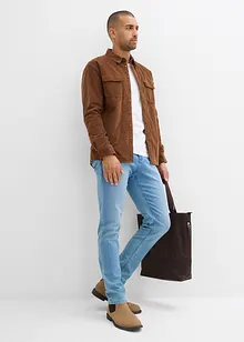 Strečová manšestrová košile s teplou flísovou podšívkou, bonprix