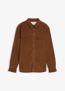 Strečová manšestrová košile s teplou flísovou podšívkou, bonprix