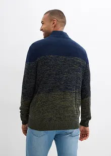 Svetr s límečkem na zip, z hrubé pleteniny s bavlnou, bonprix