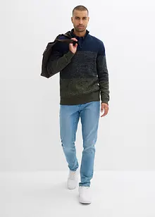 Svetr s límečkem na zip, z hrubé pleteniny s bavlnou, bonprix