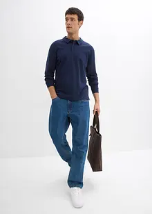 Triko polo s dlouhým rukávem, z čisté organické bavlny, bonprix