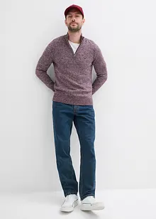 Svetr s límečkem na zip, z čisté bavlny, bonprix