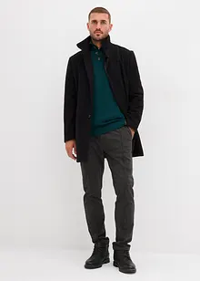 Svetr s límečkem na zapínání, s čistou bavlnou, bonprix