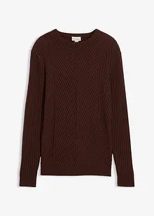 Žebrovaný svetr z bavlněné směsi, bonprix