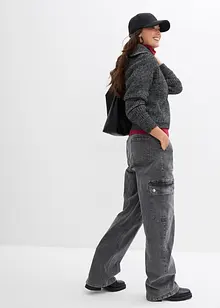 Svetr s límcem na zip, z měkké vlněné směsi, bonprix