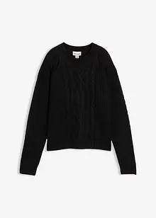 Svetr z hrubé pleteniny s copánkovým vzorem, bonprix