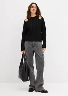 Svetr z hrubé pleteniny s copánkovým vzorem, bonprix