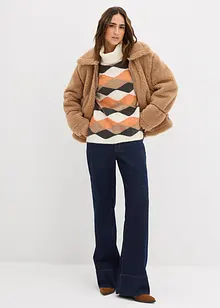 Rolákový svetr se vzorem, bonprix