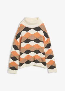 Rolákový svetr se vzorem, bonprix