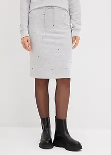 Tepláková sukně s nýtky, bonprix