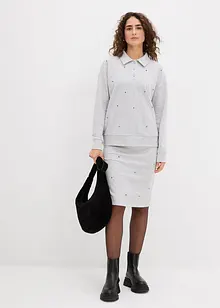 Tepláková sukně s nýtky, bonprix