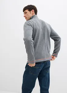 Svetr na zapínání z pleteného flísu s kontrastními detaily, bonprix