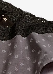 Bokové maxi kalhotky s krajkou a organickou bavlnou (4 ks v balení), bonprix