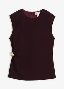 Krepový top s ozdobnou přezkou, bonprix