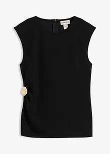 Krepový top s ozdobnou přezkou, bonprix